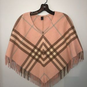 Pink Plaid Burberry Poncho